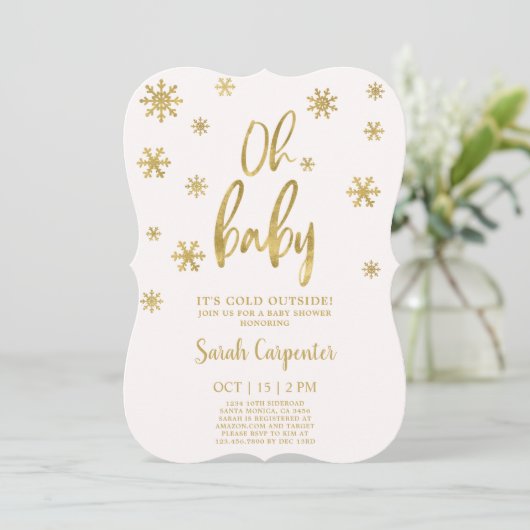 ああベビー冬の赤ちゃんの外は寒い 招待状 (スタンド正面)