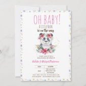 ああベビー小さなクマが途中のパンダのシャワー 招待状 (正面)