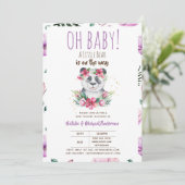 ああベビー小さなクマが途中のパンダのシャワー 招待状 (スタンド正面)