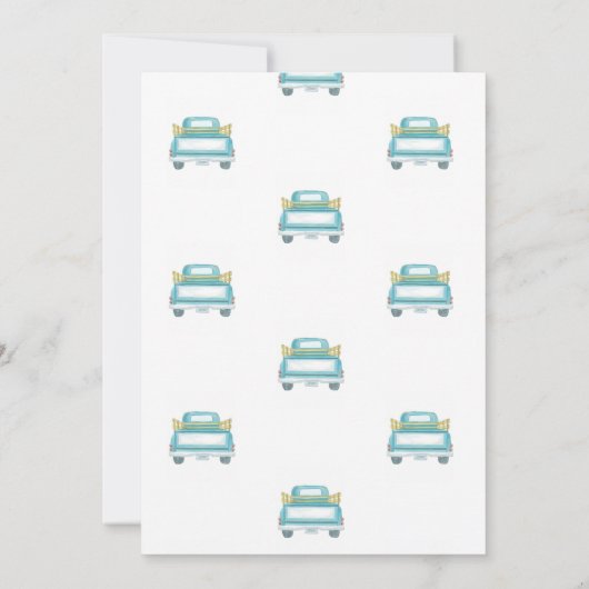 ああベビー男の子のシャワー招待車だ 招待状 (裏面)