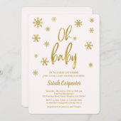 ああベビー赤ちゃんシャワーガールの外は寒い 招待状 (正面/裏面)