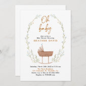 ああベビー赤ちゃんシャワー男女兼用、 招待状 (正面/裏面)