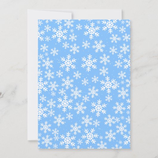 ああベビー青い赤ちゃんシャワー外は寒い 招待状 (裏面)