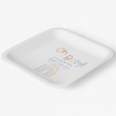 ああベビー!かわいいカラフル虹の赤ちゃんシャワー ペーパープレート (傾斜あり)