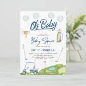 ああベビー!かわいいゴルフベビーシャワーパーティの招待状 招待状 (スタンド正面)