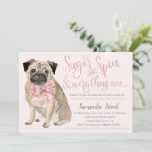 ああベビー!かわいい犬ピンクの子犬シャワー 招待状 (スタンド正面)