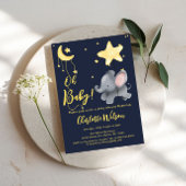 ああベビー!かわいい象とバルーン赤ちゃんシャワー 招待状