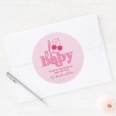 "ああベビー"さくらんぼトップありがとうステッカー ラウンドシール (封筒)