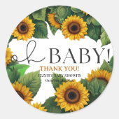 "ああベビー"ひまわりモダンのエレガント赤ちゃんシャワー ラウンドシール (正面)
