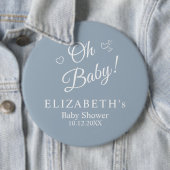 "ああベビー"ほこりっぽいブルーモダンミニマリスト赤ちゃん 缶バッジ (インサイチュ)