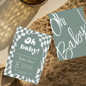 ああベビー!ほこり市松模様に |ギンガム |ベビーシャワーI 招待状