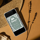 ああベビー!ほこり市松模様に |ギンガム |ベビーシャワーI 招待状