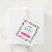 ああベビー!アクアピンクフローラ赤ちゃんシャワーありがとう フェイバータグ (インサイチュ)