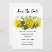 "ああベビー"イエローローズフローラベビーシャワー セーブザデート (正面/裏面)