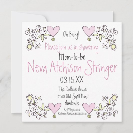 ああベビー!ガーデンシャワー招待状 招待状 (正面)