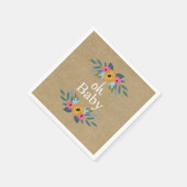 ああベビー!クラフト素朴フローラリースベビーシャワー スタンダードカクテルナプキン (角)