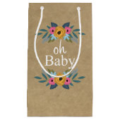 ああベビー!クラフト素朴フローラリースベビーシャワー スモールペーパーバッグ (正面)