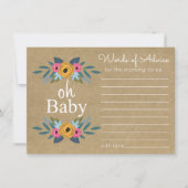 ああベビー!クラフト素朴フローラリースベビーシャワー 招待状 (正面)