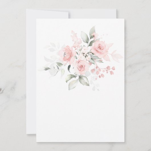 ああベビー!シャワーバイメールヴィンテージ赤面ピンクローズ 招待状 (裏面)