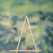 ああベビー!スクリプトベビーシャワー歓迎金ゴールド アクリルサイン (ニュートラル)