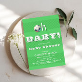 ああベビー!スポーツサッカー男の赤ちゃんシャワー 招待状