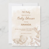 ああベビー!スリーピングベアーボホニュートラルベビーシャワー 招待状 (正面)