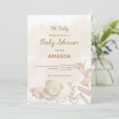 ああベビー!スリーピングベアーボホニュートラルベビーシャワー 招待状 (スタンド正面)
