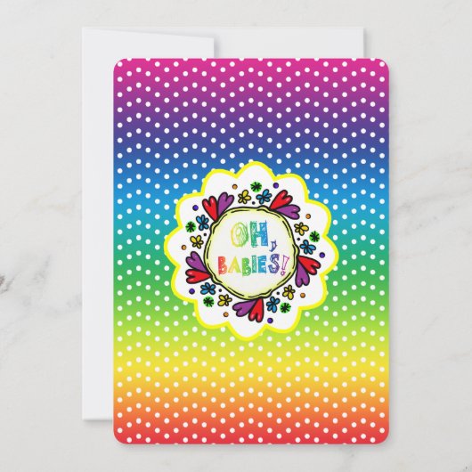 ああベビー!ツインズレインボーベビーシャワー招待状 招待状 (裏面)