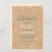 ああベビー!デイジーベージュベビーシャワー招待状 招待状 (正面/裏面)