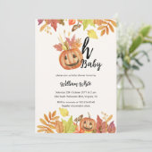 ああベビー!ハロウィン秋パンプキンベビー離れビーシャワー 招待状 (スタンド正面)