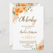 ああベビー!フローラエレガントベビーシャワー招待状 招待状 (正面/裏面)
