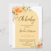 ああベビー!フローラエレガントベビーシャワー招待状 招待状 (正面)