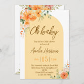 ああベビー!フローラエレガントベビーシャワー招待状 招待状 (正面/裏面)