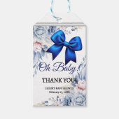 ああベビー!フローラブルーボウエレガントベビーシャワー ギフトタグ (正面)