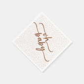 "ああベビー"ブラウンスクリプト&ベージュドットベビーシャワー スタンダードカクテルナプキン (角)