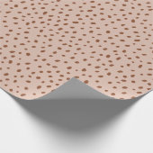 "ああベビー"ブラウンスクリプト&ベージュドットベビーシャワー ラッピングペーパー (角)