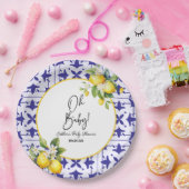 ああベビー!ブルータイル地中海のレモン赤ちゃんシャワー ペーパープレート (パーティー)