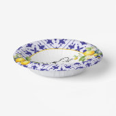 ああベビー!ブルータイル地中海のレモン赤ちゃんシャワー ペーパーボウル (傾斜あり)