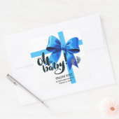ああベビー!ブルーボウエレガントベビーシャワー スクエアシール (封筒)