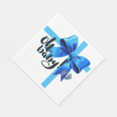 ああベビー!ブルーボウエレガントベビーシャワー スタンダードランチョンナプキン (角)