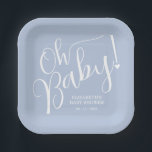 ああベビー!ブルーボーイベビーシャワー ペーパープレート<br><div class="desc">オスタイリッシュベビー！男の子のシャワー広場ブルー紙プレートパーソナライズされたは、シックな白いレタリングであなたの母親とbeの名前とパーティー日付と一緒である。より多くの色と私たちのコレクションのMATCHING項目で利用可能。</div>