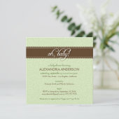 ああベビー!ベビー渦巻形のシャワー招待状（ミント） 招待状 (スタンド正面)