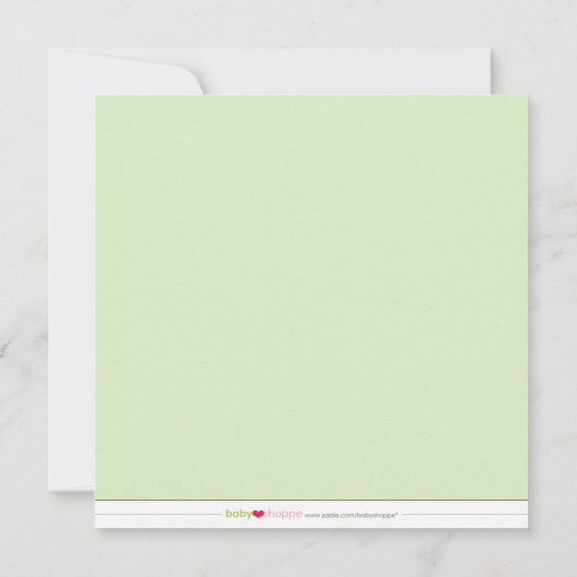 ああベビー!ベビー渦巻形のシャワー招待状（ミント） 招待状 (裏面)