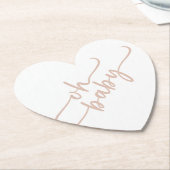 "ああベビー"ベージュスクリプトベビーシャワー ペーパーコースター (アングル)
