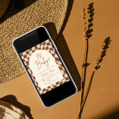 ああベビー!ボホ市松模様に |ギンガム |ベビーシャワーI 招待状