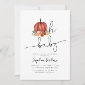 ああベビー、リトルカボチャ秋の赤ちゃん素朴シャワー 招待状 (正面)