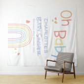 ああベビー!レインボーカラフルベビーシャワー背景 タペストリー (インサイチュ(横))