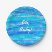 ああベビー、少年の青い赤ちゃんシャワー ペーパープレート (正面)