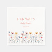 ああベビー!新生の野草 |白い赤ちゃんシャワー スタンダードカクテルナプキン (正面)