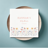 ああベビー!新生の野草 |白い赤ちゃんシャワー スタンダードカクテルナプキン